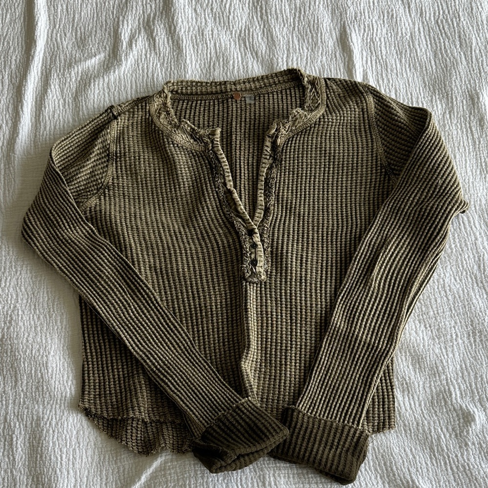Free People Olive Long Sleeve Thermal
